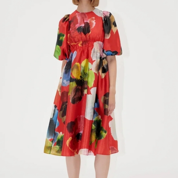 Emily In Paris x Stine Goya Limited Edition Red Floral Dress - Picture 6 of 17